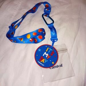 Happy Birthday To The Carnival Cruiser Lanyard, Key Card Holder, Rubber Greeter